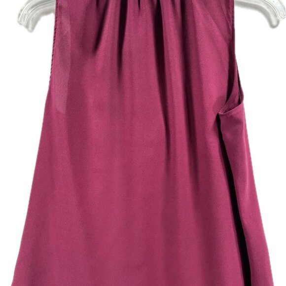 Ann Taylor Pullover Top Burgundy 2 Pocket Partial Button Front Petite Women's SP - Picture 5 of 6